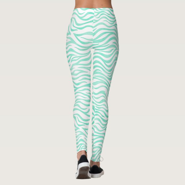 Legging Teal Green Zebra Pattern (Verso)