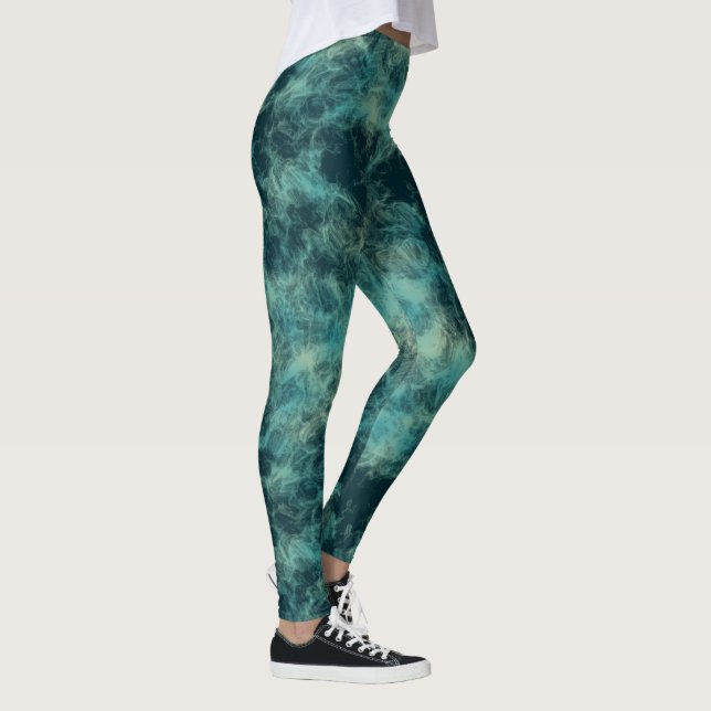 Legging Teal Marble Abstrato (Direita)