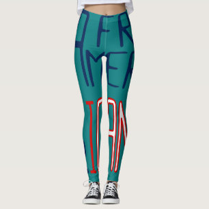 Legging Teal Red White Blue Black Women African African Am