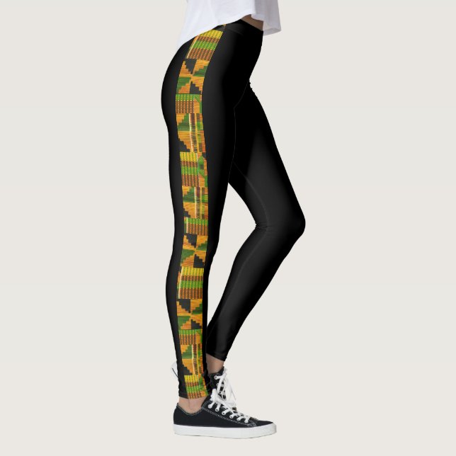 Legging tecido africano laranja-impressão Kente Tribal (Direita)