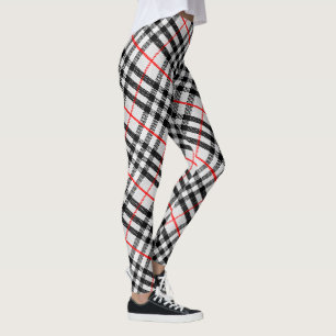 Legging Tecido Checkered clássico vermelho branco preto d