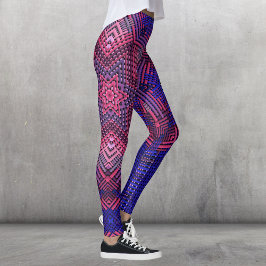 Legging Tecido, Cor-de-rosa e azul