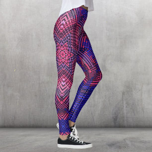 Legging Tecido, Cor-de-rosa e azul