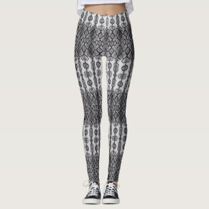 Legging tecido de padrão de pele de anaconda