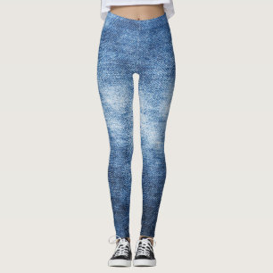 Legging tecido denim vestido, fundo texturizado.
