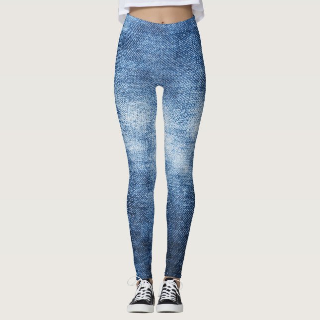 Legging tecido denim vestido, fundo texturizado. (Frente)