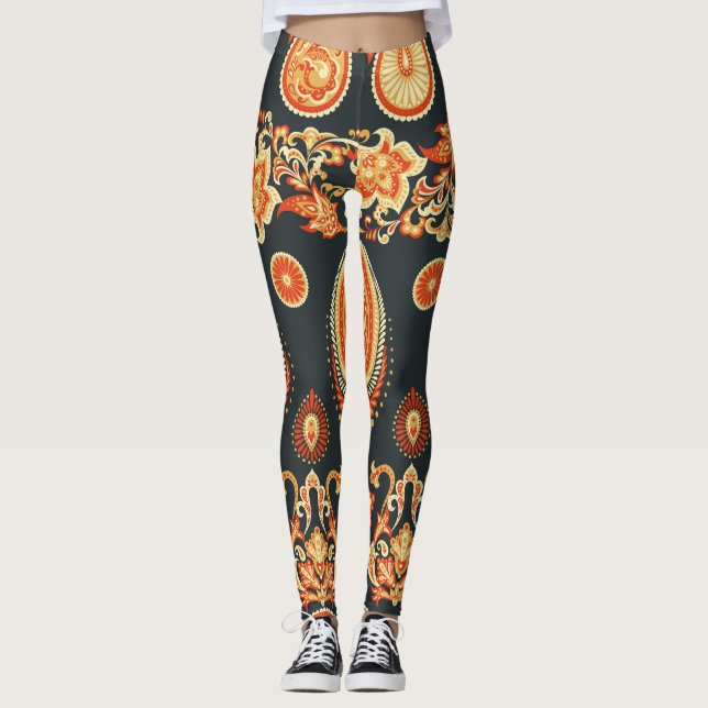 Legging Tecido Étnico Paisley Oriental (Frente)