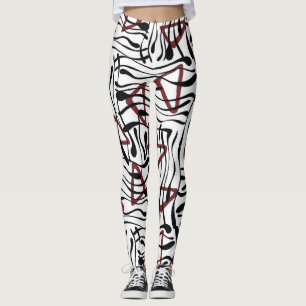 Legging Tecido Geométrico: Design de Padrão Artístico.