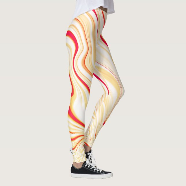 Legging Tecido ondulado com tons beges claros, curva rosa  (Direita)