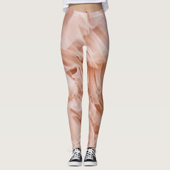 Legging Tecido Rosa Pastel: Texturas Elegantes. (Frente)