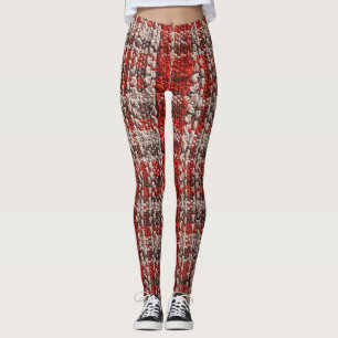 Legging Tecido Vermelho Tartan: Fundo Texturizado