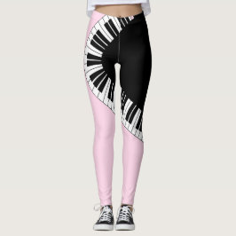 Legging Teclado Piano, preto e branco, Design, cor-de-rosa