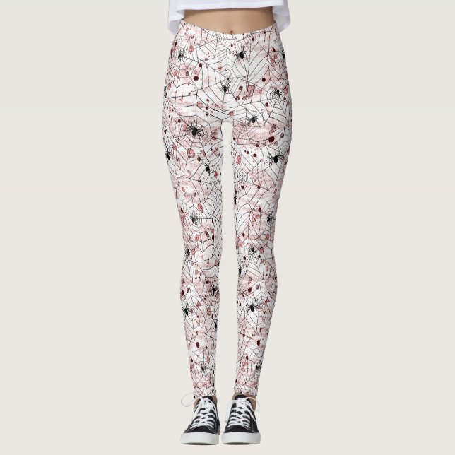 Legging Teia de Aranha Assustadora de Halloween (Frente)