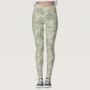 Legging Tela Pastoral Verde Sage Cena da Fazenda Rural 2