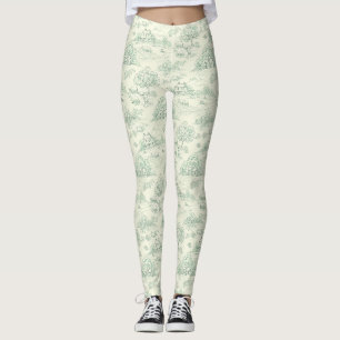 Legging Tela Pastoral Verde Sage Cena da Fazenda Rural 8