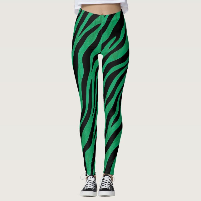 Legging Tema da selva verde e preto (Frente)