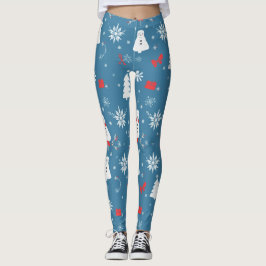 Legging Tema de Natal Padrão Invisível