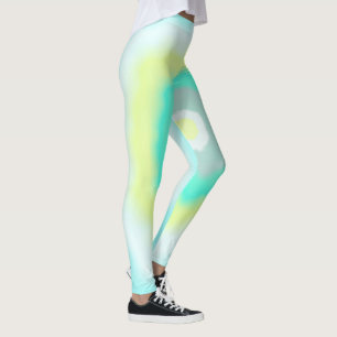 Legging Tema de Pastel Amarelo-Abstrato de-Arte Funky