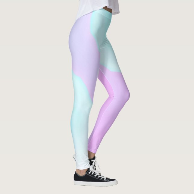 Legging Tema de Pastel Rosa-Rosa-Rosa-Abstrato-Funky (Direita)