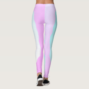 Legging Tema de Pastel Rosa-Rosa-Rosa-Abstrato-Funky