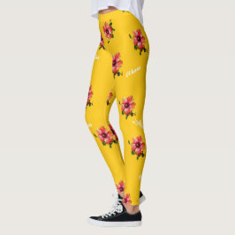 Legging Tema HAMbyWG Hawaiin com Flor Hibiscus
