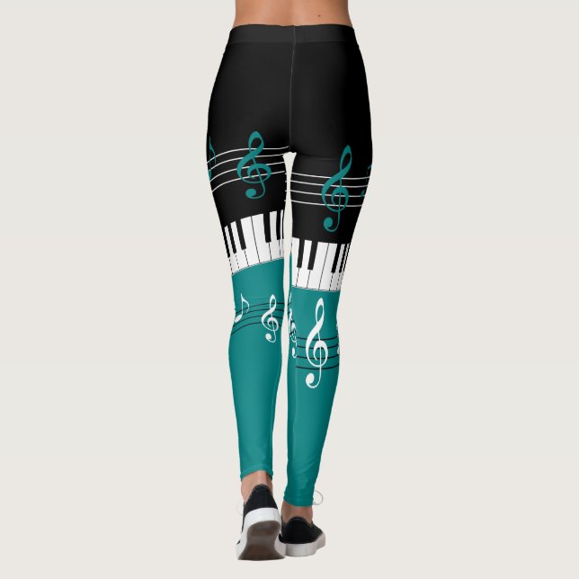 Legging Temas Teal e Black Music (Verso)