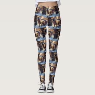 Legging Temporada Festiva de Natal do Bullmastiff
