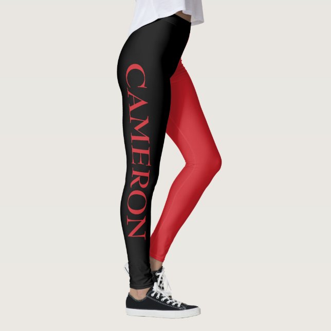 Legging Tendência 2 cores | Nome | Motor de incêndio negro (Direita)