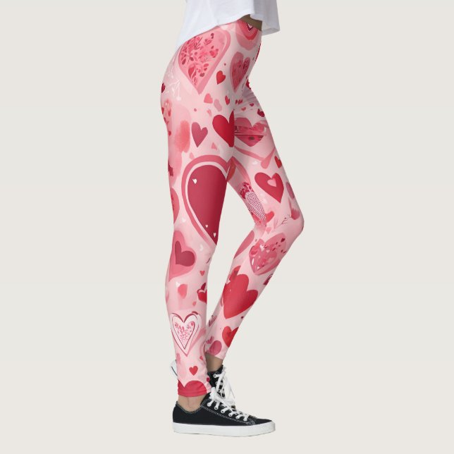 Legging Tendência de Designs de Forma de Amor (Direita)