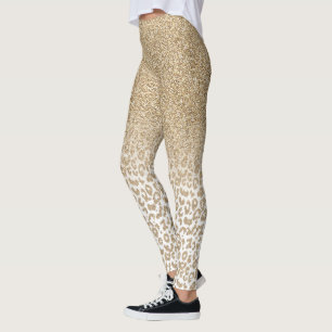 Legging Tendência Dourada de brilho e gradiente de impress