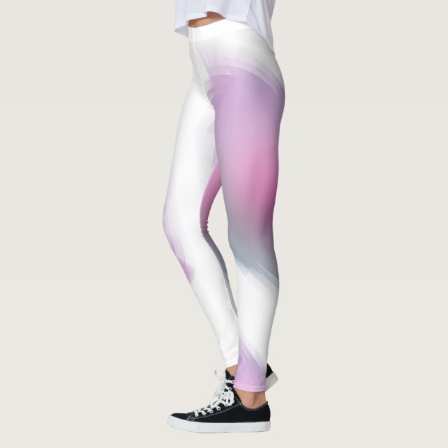 Legging Tendência Elegante Moderna, Modelo branco roxo, ro (Esquerda)