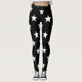 Legging Tendência Moderna Simples de Padrão de Estrela Neg