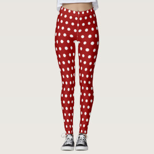 Legging Tendy Dark Red and White bolinhas padrão