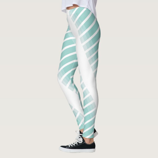 Legging Tendy Modern Elegant Green White Chic Modelo (Esquerda)