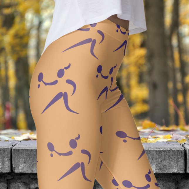 Legging Tendy Peach Womens - Padrão Tênis (Womens Tennis on Fawn Brown Leggings)