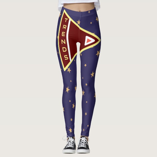 Legging Tendy Starry Night com Design de Seta Única (Frente)