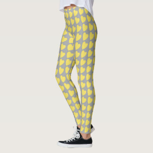 Legging Tendy Yellow e Cinza Heart Pattern