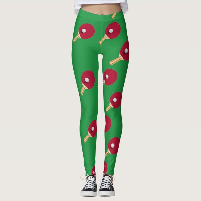 Legging tênis de mesa de  e esfera em verde (Frente)