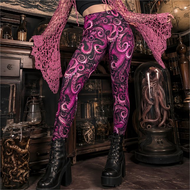 Legging Tentáculo de Kraken Rosa | Bruxa do Mar Gótica Pas (Criador carregado)