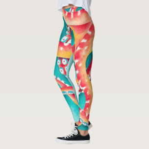 Legging Tentáculos vermelhos laranja