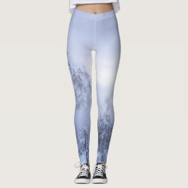 Legging Terra maravilhosa do inverno, nevoeiro, floresta d