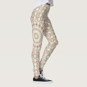 Legging Terra Terrosa e Padrão Mandala de Ferrugem