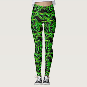 Legging Terras verdes: tonalidade mista de vinho e limão