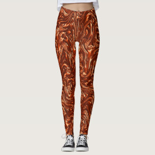 Legging Terrata marrom texturizada