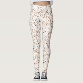 Legging Terrazzo Brown e Beige White