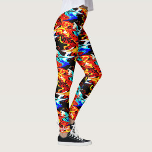 Legging Teste padrão abstrato personalizado das cores