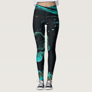 Legging Teste padrão abstrato preto