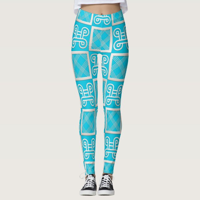 Legging teste padrão africano com simbols (Frente)