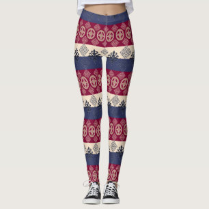 Legging Teste padrão africano étnico com simbols de