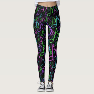Legging Teste padrão aleatório dinâmico das notas do n